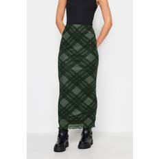 Checkered Skirts PixieGirl Petite Printed Mesh Maxi Skirt Green