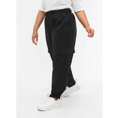 Zizzi Mona Cropped Cargo Pants Sort Buks M58921a Black