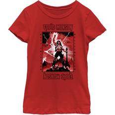 Children's Clothing Netflix Girl Stranger Things White Hellfire Club Rockstar Eddie Munson Graphic Tee Red