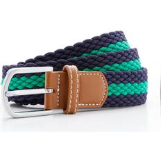 Stripes Belts ASQUITH & FOX Two Colour Stripe Braid Stretch Belt Mid Navy One