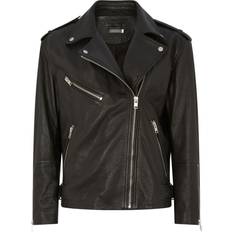 Velvet Outerwear Mint Velvet Oversized Leather Biker Jacket, Black