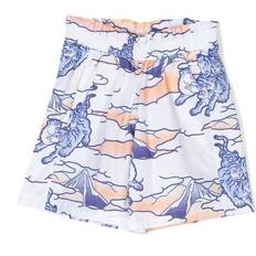 KIDS Girls Tiger Print Shorts in White 12Y