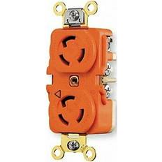 Orange Electrical Outlets & Switches Hubbell DplxLckRecpt 15A;Org;Thrmpl L6-15R 1Gng IG4700A