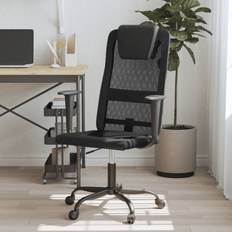 Oui Chaises de bureau vidaXL Noir Tissu En Maille Et Similicuir Chaise de bureau