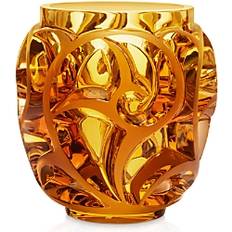 Detalles Interiores Lalique Tourbillon Amber Vase Jarrón