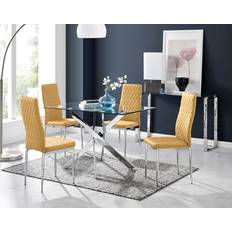 Gelb Tischgruppen Box Leonardo 4 Dining Set