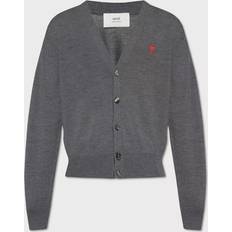 Herren - XXS Cardigans Ami Paris Cardigan de Cœur aus Wolle Grau