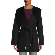 Acrylic Coats Tahari Women's Rachel Wool Blend Overcoat Black