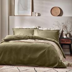 Textiles Yard Waffle Textured Cotton Super King Duvet Cover Green