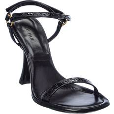 BY FAR Mia Croc-Embossed Leather Sandal