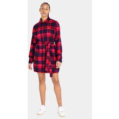 Donna - Rosso Vestiti Tommy Jeans Check Mid Thigh Shirt Dress - Red