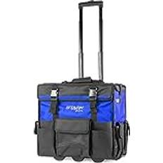 Stark Rolling Tool Bag 20" Heavy Duty Portable Tool Tote Telescoping Handle Storage Organizer Tote, Blue/Black