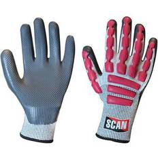 Grey Work Gloves Scan SCAGLOAIXX Anti-Impact Latex Cut Gloves Size 11