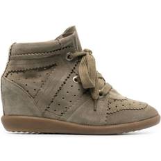 Isabel Marant Skor Isabel Marant Sneakers Bobby aus Veloursleder Grau