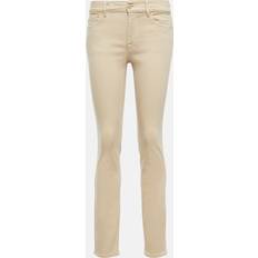 Elastane/Lycra/Spandex - Unisex Jeans 7 For All Mankind Mid-Rise Slim Jeans Roxanne Beige