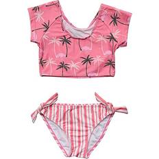 Snapper Rock Palm Paradise Sustainable Crop SS Rash Top Set - Pink (G18004-04)