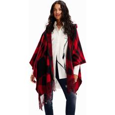 Black - Women Capes & Ponchos Desigual Women's Poncho_CHECKYS ARENAL/Z, Black, One