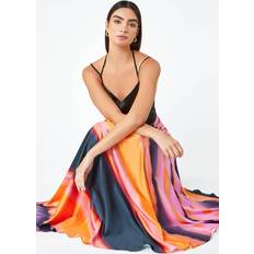 Luxe Colourblock Fit & Flare Maxi Dress Pink