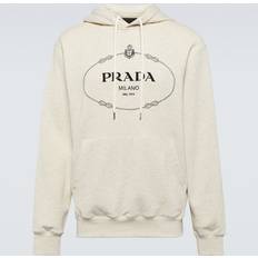 Prada Tröjor Prada Logo Cotton Hoodie - Beige