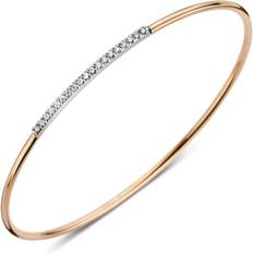 White Gold - Women Bracelets Bloch 18ct Rose White Gold 0.17ct Diamond Nineteen Stone Bangle