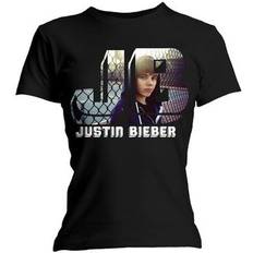 Justin Bieber Womens/Ladies Photograph Skinny T-Shirt Black