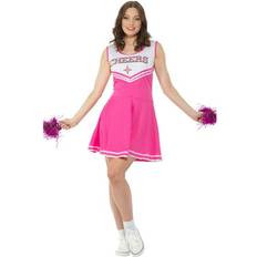 Karnival Costumes Adult Ladies Pink Cheerleader Costume Medium