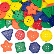 Plastic Buttons Baker Ross FE302 Bunte Plastik Bastel Knöpfe 50 Stück, Plastik Knöpfe für Kinder zum Basteln, Bastelbedarf für Kinder