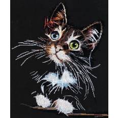 Cotton Needlework Kits Cross-stitch kit Fluffy kitten AH-062