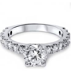 1/2ct Round Cut Enhanced Diamond Engagement Ring 14K White Gold