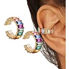 Tenn Örhängen Tinnitus KyaniteION kvinnor öronmanschett, kyanit jon kvinnor öronmanschett, strass icke-piercade öronklämmor, manschettörhängen smycken gåvor för kvinnor 4 st