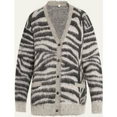 Zebra Cardigans R13 Fuzzy Mohair Zebra Cardigan ZEBRA JACQUARD