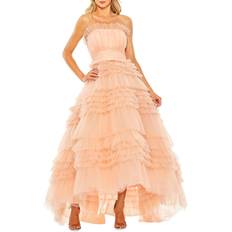 Women's Strapless Ruffle Gown Peach Peach