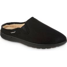 Fur - Men Slippers Isotoner Men's Microsuede Hoodback Slipper Black Black