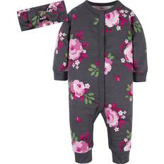 Jumpsuits Gerber Gerber Baby Girl Coverall & Headband Outfit Set 2-Piece Newborn Months