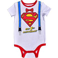 Boys Bodysuits Children's Clothing Warner Bros Superman Baby Boys Short Sleeve Birthday Bodysuit Costume Onesie