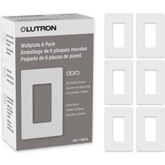 Lutron Claro 1 Gang Decorator/Rocker Wallplate, Gloss, White 6-Pack CW-1-WH-6