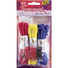 Folia 83301 – Paracord-set med kattöga, 3 snören à 3 m och 3 lås – perfekt för att skapa armband