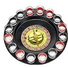 WANTED Shot Glass Roulette drinking game komplett set dryckesspel, plast, röd/svart, 16 st