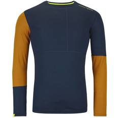 Polyamide Hauts de Couche de Base Ortovox 185 Rock'N'Wool Long Sleeve Merino base layer XL, blue