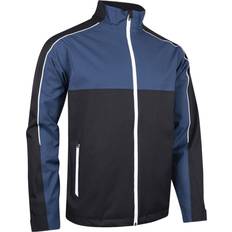 Sunderland Mens Chest and Sleeve Panel Waterproof Golf Jacket - Black/Airforce/White