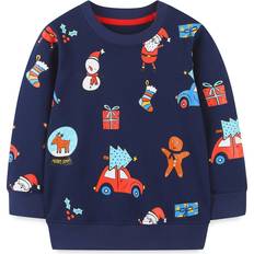 Christmas Sweaters Boy's Christmas Print LS Sweatshirt - Royal Blue