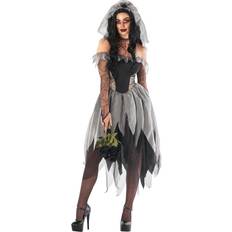 Morph Womens Zombie Bride Costume Undead Corpse Ghost Halloween Fancy Dress Halloween Gray