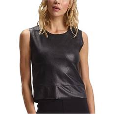 Leather Tank Tops Commando Crop Muscle Tank