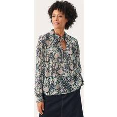 Chiffon Tøj Part Two FayaPW Bluse Blå Damer