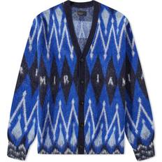 Amiri Cardigans Amiri Argyle alpaca and mohair-blend cardigan blue