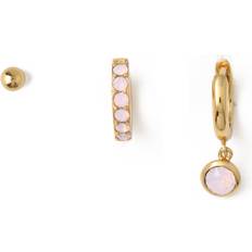 Rosewater Opal Ear Party Earrings, Pack of Singles, Gold/Pink