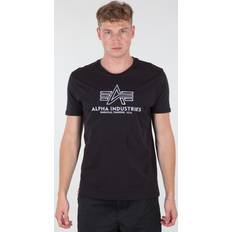 Broderi T-shirts Alpha Industries Basic Embroidery T-Shirt, black-white