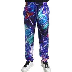Dolce & Gabbana Multicolor Printed Silk Men Trouser Pants IT46