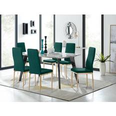 Marble Dining Sets Andria Black Leg Marble Dining Set