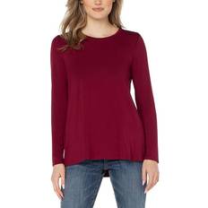 Velvet Tops High-low Long Sleeve Top